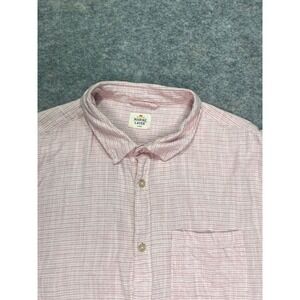 Marine Layer Mens Striped‎ Button Down Shirt Casual Pink Large Pocket